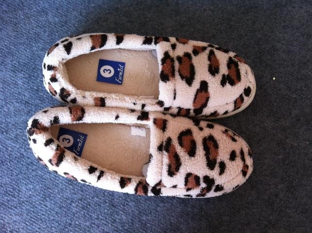 Leopard print at home shoes package with slippers thermal autumn and winter cotton padded shoes maternity