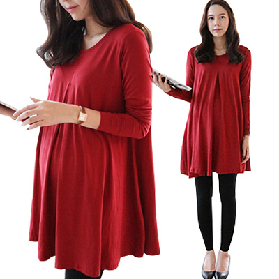 Pregnant-Women-Red-Novelty-Dress-Clothes-Maternity-Clothing-Knee