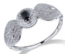 Remarkable 2013 Design Jewelry Women Round Shape bangle Grade Zirconia Crystal Prong Setting Nickel Plated Propose