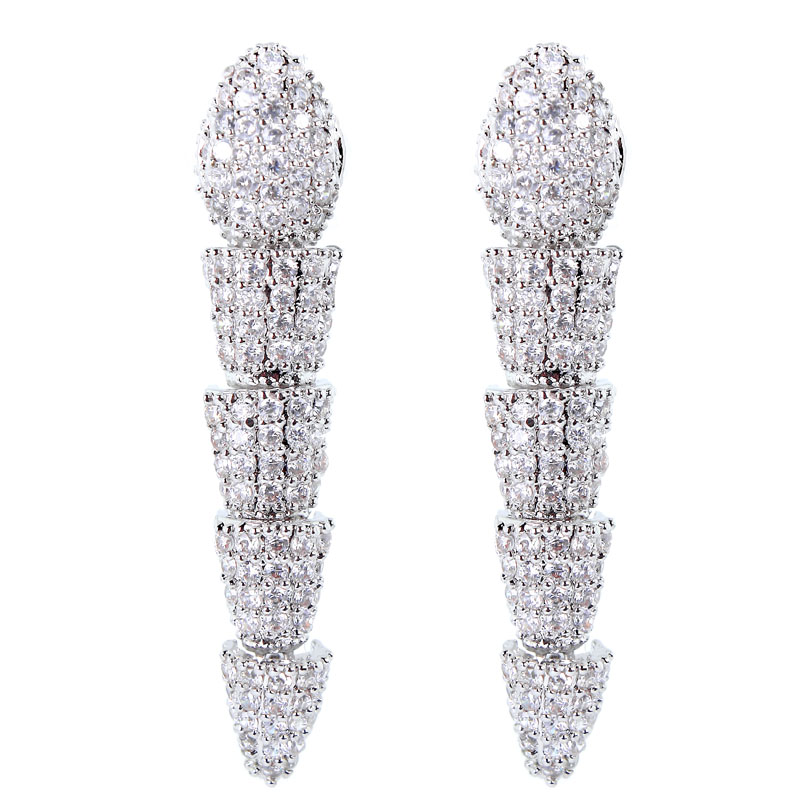 New Designs Lady Romantic Crystal Drop Earrings AAA CZ Crystal Propose Marriage Nickel Free Plated