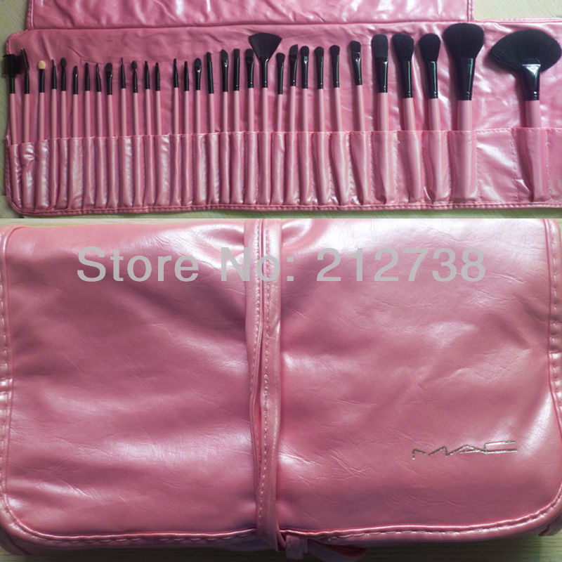  free shipping Pro PINK Makeup Cosmetic Brush Kit 32 pcs Set Soft Case 32 Pcs