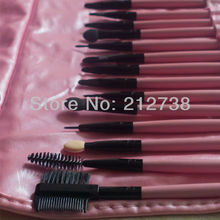  free shipping Pro PINK Makeup Cosmetic Brush Kit 32 pcs Set Soft Case 32 Pcs