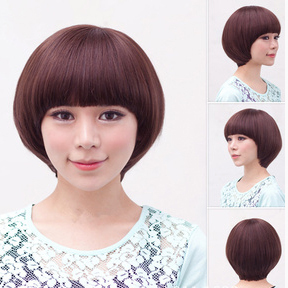 temperament mushroom head wig short hair female popular hairstyle ...