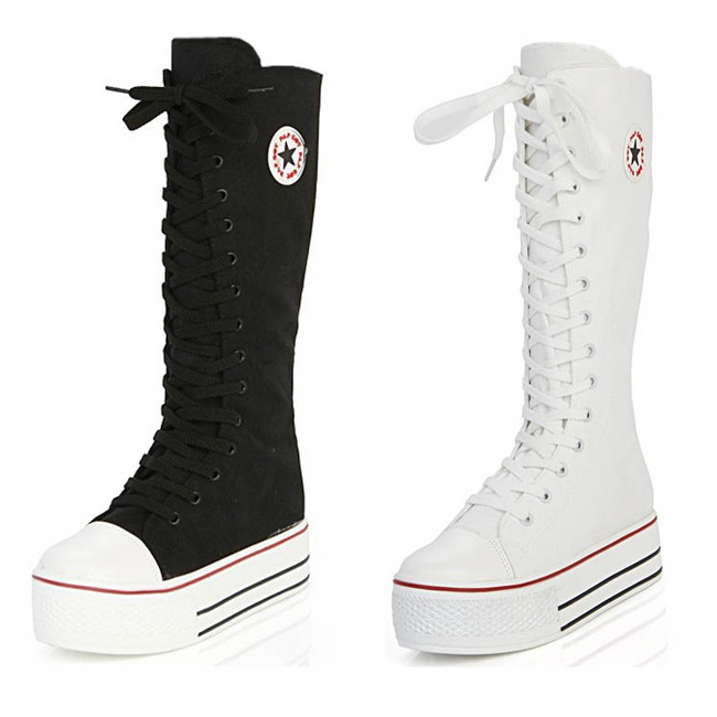 Free Shipping Ladies Girls Canvas Boots Women Punk EMO Sneakers Fashion Causal Shoes Gothic lace up