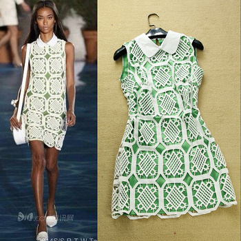 High Quality Trend 2014 Spring Summer Runway Catwalk Dress Women's