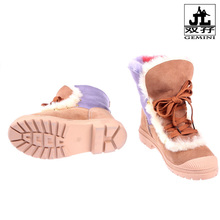 Fancy fur one piece snow boots shoes warm boots