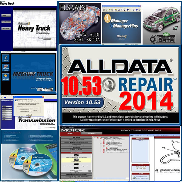 Free shipping 2014 Alldata 10.53+mitchell ondemand +esi+VIVID+med ...