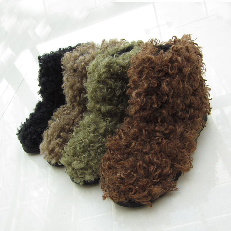 Roll wool plus velvet boots autumn and winter thermal fur boots snow boots doll women s