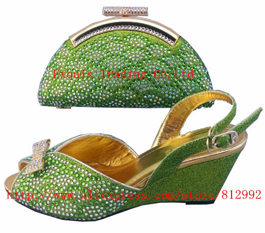 Free Shipping Directly selling Italy style shoes and bag match high quatily evening bag and shoes