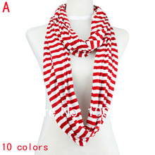 striped circle ring scarf double neckerchief hot selling stunning fashion scarf 10pcs lot NL 2002 10