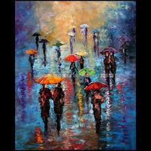 Art Giclee Cityscape Rain London Fog Umbrella Mat On Canvas Bathroom ...