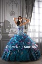 Free Shipping Hot Sale Spaghetti Strap V-neck Ball Gown Organza Cheap Quinceanera Dress Custom Size LAQ033