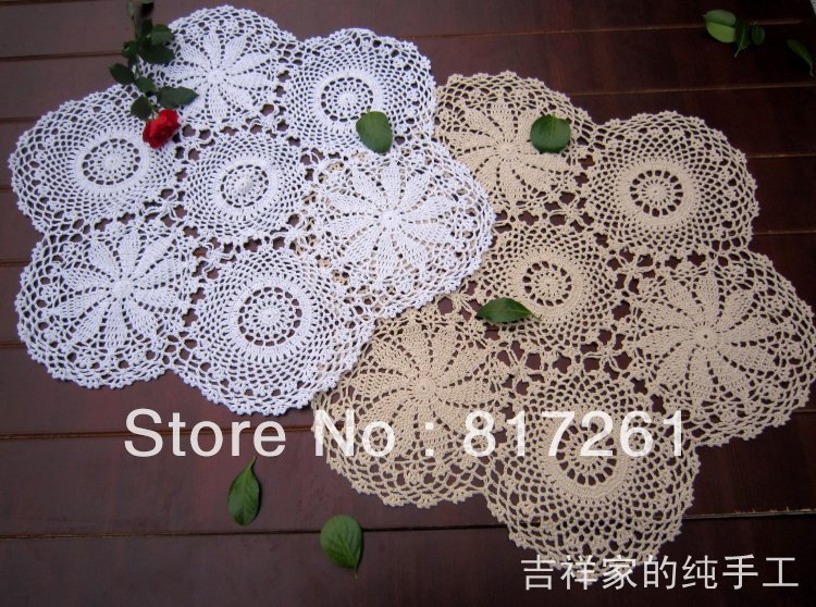 round runner on  round shipping 60cm lace  crochet table  lace wedding cotton table table runner Free for