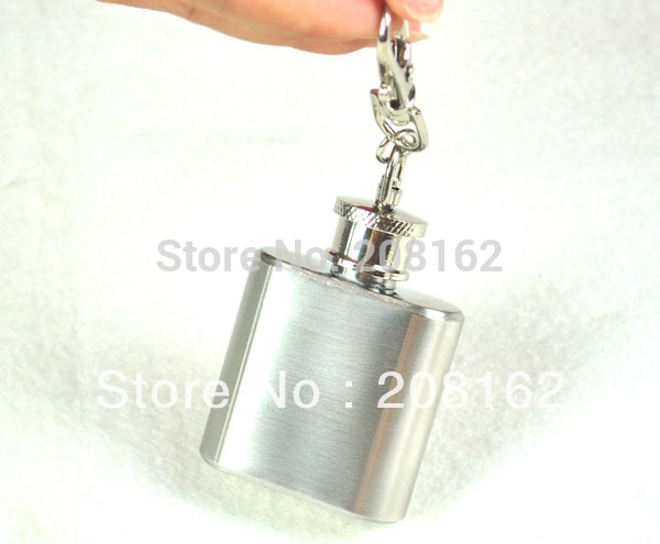 Portable Biker Alcohol Flagon Stainless Steel Hip Flask Wine Bottle With Chain