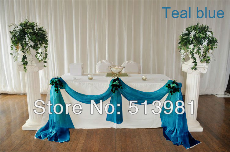 Wholesale Wedding Supplies Decoration 5meter Width Teal blue Colour 