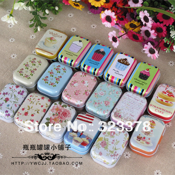 Mini flower tin box storage boxes for candy coin pill case iron case jewelry boxes free