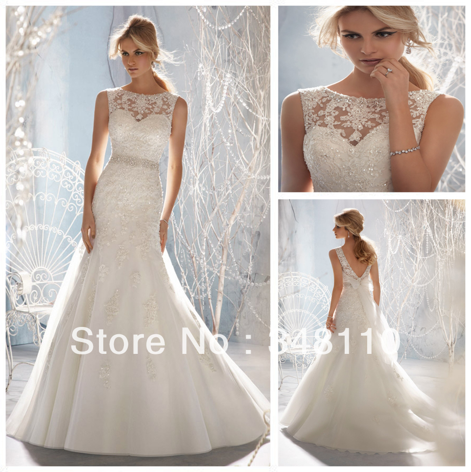 Embellished back wedding dress