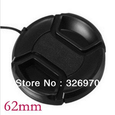 Universal 62mm Center Pinch Snap on Front Lens Cap cover for camera free shipping