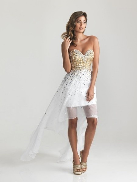 Sexy Sweetheart Beading Sleeveless Asymmetrical Chiffon Prom Dress vestido de festa dress party evening elegant