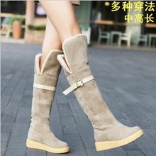 Snow boots high-leg boots spring and autumn boots women’s autumn flat heel shoes winter