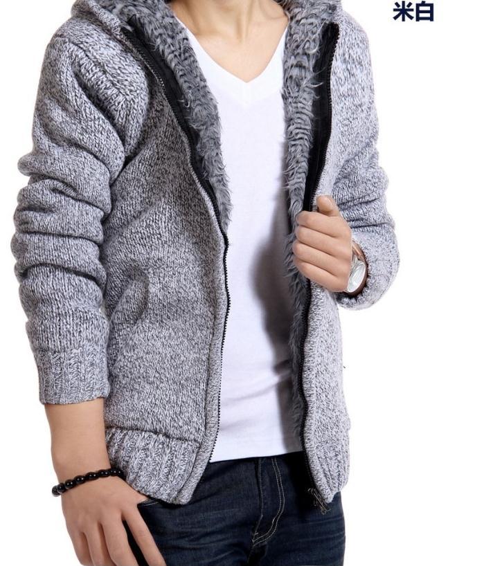 Sweater Coat Mens - White Polo Sweater
