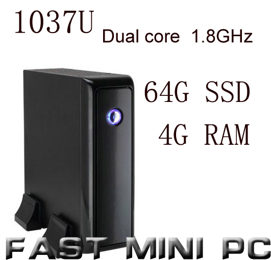2013 mini pcs ITX Computer with Intel 1037U Dual Core 1 8GHz 4G RAM 64G SSD