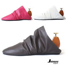 Marsell unisex summer pleated leather punching breathable sandals slippers for men and women