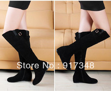 Black Brown Nubuck Genuine Leather Shoes Thigh High Boots Over Knee Winter Boots for Women EU Size 40 41 42 43 US 8.5 9.5 10 11