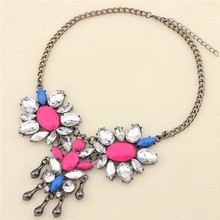 A358 fashion sexy flowers Drops vintage tassel collar statement necklace for women free shipping