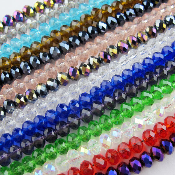 70Pcs Lot 6mm Mixed Faceted Glass Crystal Rondelle Spacer Beads For Jewelry Making 17Colors In Total
