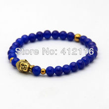 Promotion Cheap Fine Jewelry 2013 New Women s Men s Beaded Buddha Blue Stone Bracelets Wholesale