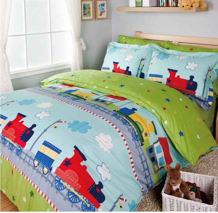 Train bedding sets/kids bed/bed cover set/sheets for bed/boys ...