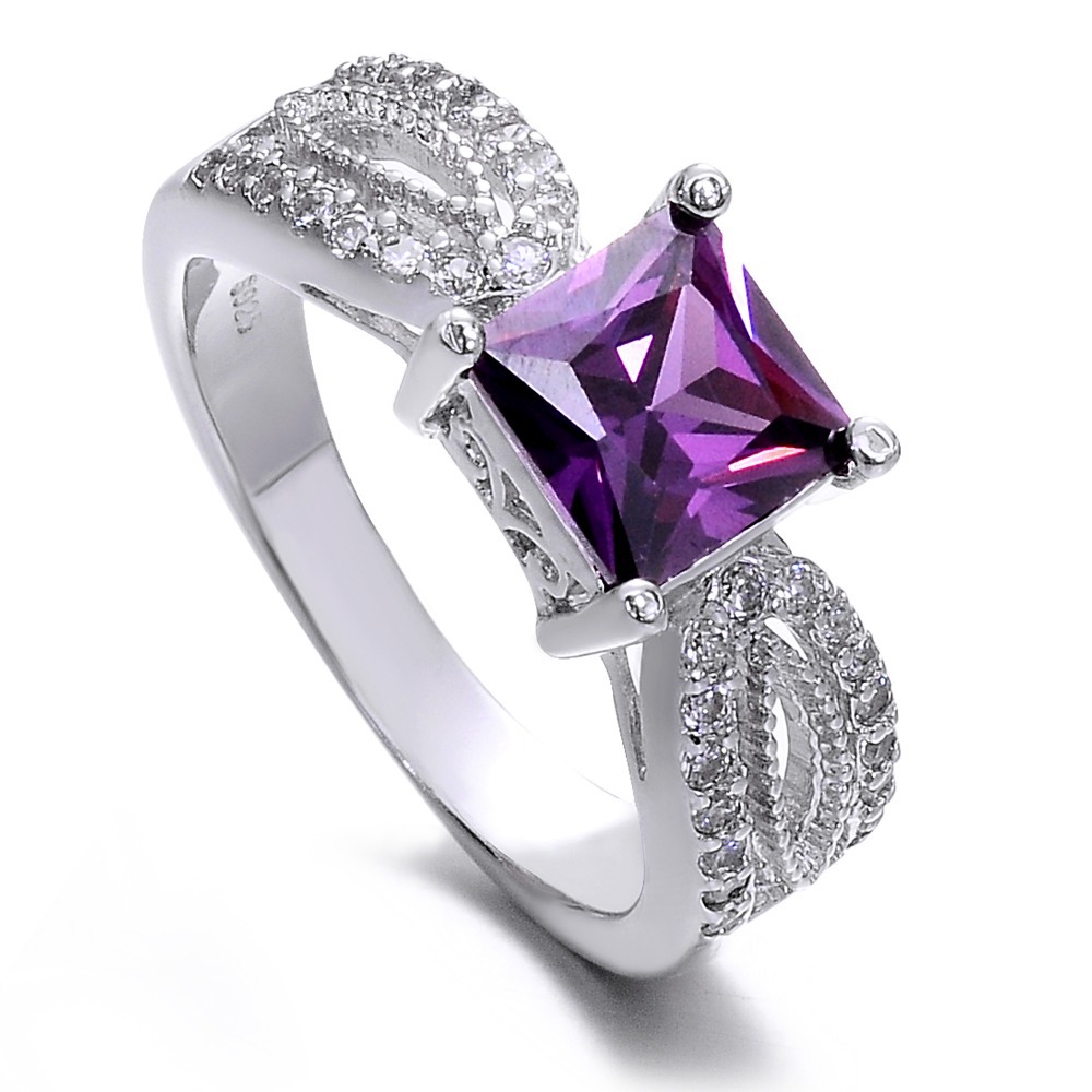 High Quality AAA CZ Purple Crytal Noble Womens Engagement Wedding Ring ... High Quality AAA CZ Purple Crytal Noble Womens Engagement Wedding Ring ...