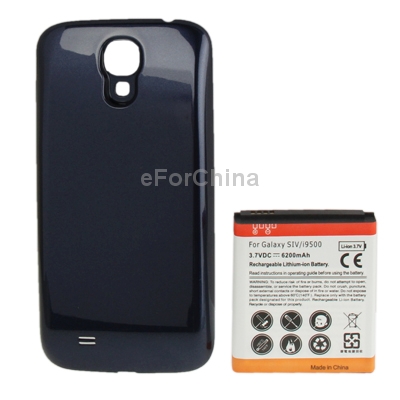 Dark Blue Cover Back Door 6200mAh Replacement Mobile Phone Battery for Samsung Galaxy S4 i9500
