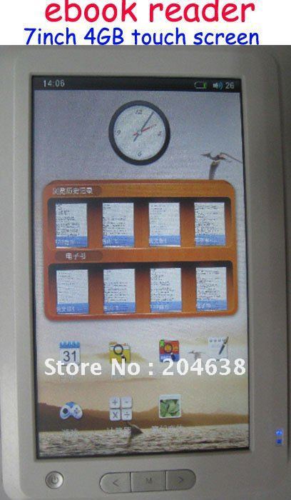 Brand new e book ebook 7 inch 4GB ebook reader touch screen drop shipping free shipping