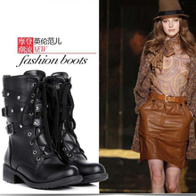 Free shipping Spring and autumn female boots black women’s shoes motorcycle boots martin