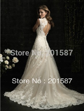 Lace Princess Bride Europe trailing fishtail wedding halter wedding dress 2014 latest