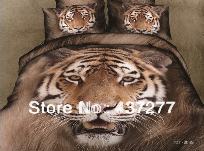 3d tiger manly bedding comforter sets 4/5pc full queen duvet cover ...