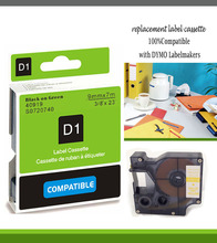 black on green label tape 40919 compatible for dymo d1 label printer