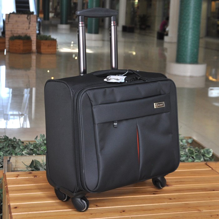 Free shipping 2013 fashion women and men Oxford fabric universal wheels trolley luggage bag 16 inch