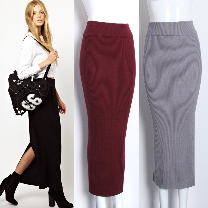 Long Black Pencil Skirt 27