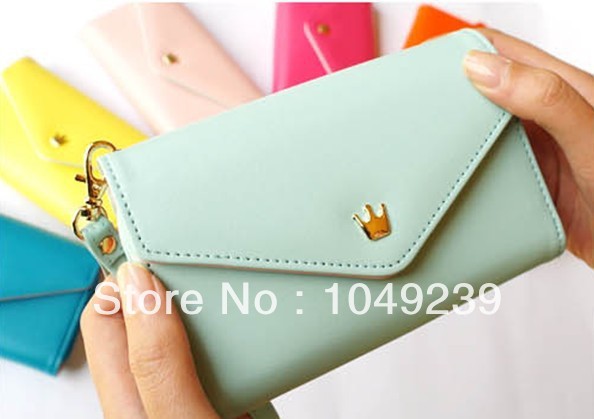 Wholesale Women s Multi Propose envelope clutch Wallet Purse For Galaxy S2 S3 Iphone 4 4S