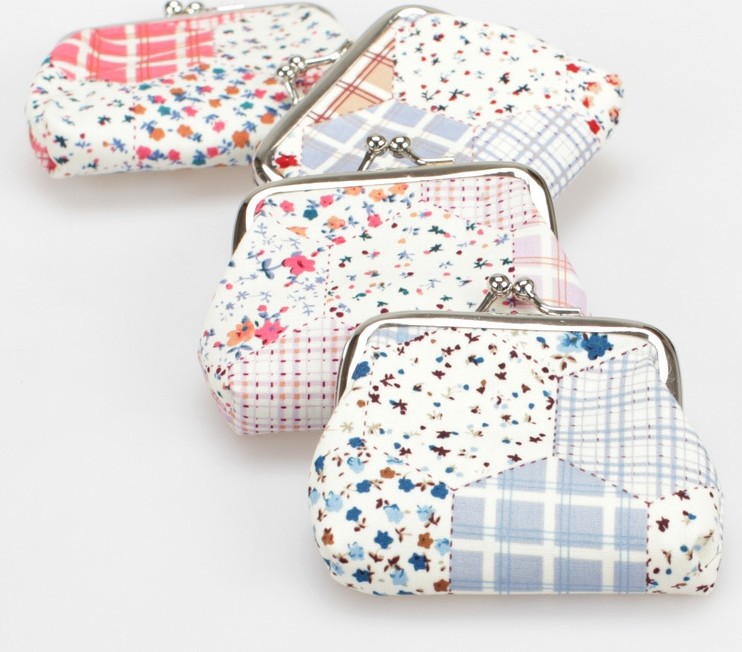 Free shipping the new style rural cloth art floral cloth joining together zero wallet