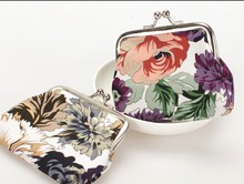 Free shipping on the new style rural cloth art peony flower cloth zero wallet