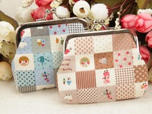 Free shipping the new fashion multicolor han edition rural cloth art floral cloth change purse