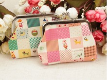 Free shipping the new fashion multicolor han edition rural cloth art floral cloth change purse