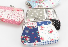 Free shipping the new fashion han edition rural small and pure and fresh cloth art small broken flower zero wallet