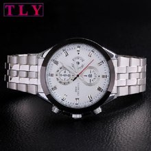 Watch luxury men genuine quartz jewelry Japan movement stainless stee watch alloy watch free shipping