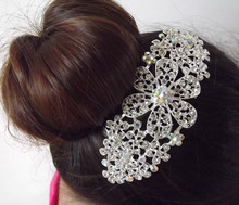 Bridal Wedding Prom Flower Silver Sparkling Diamante Hair Comb Wedding Comb Bridal Comb Hair Jewelry Bridal Accessories Headwear