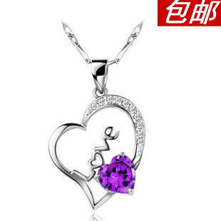 925 pure silver necklace female short design accessories love pendant silver marriage short design accessories the